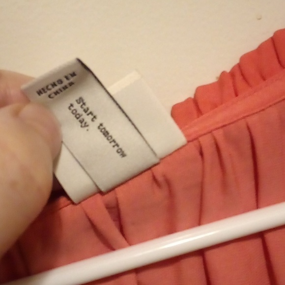 A New Day Peachy Red Thin Long Sleeve Flowy Blouse - Size Large - Picture 4 of 6